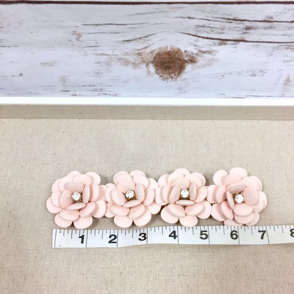 J Crew Pale Pink Rose Flower  Statement Bracelet - Picture 12 of 12